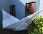 Cielo Hammocks Crochet Hammock XL White & Sky Blue